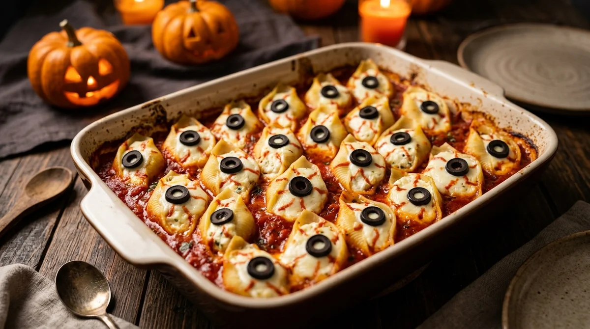 Foto referencial de Conchas rellenas "ojo" para Halloween