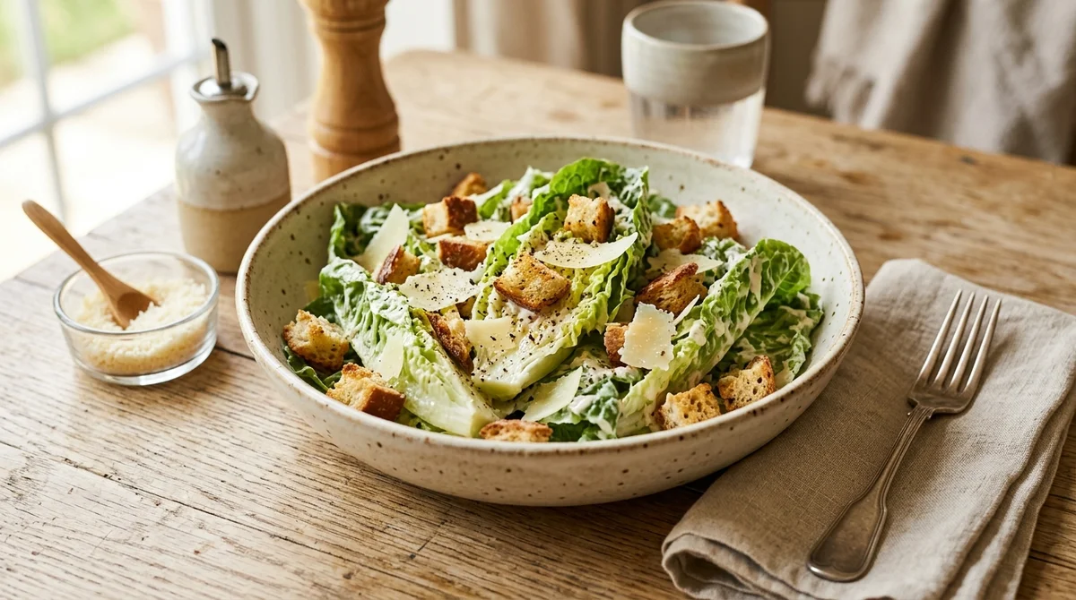 Foto referencial de Ensalada César casera