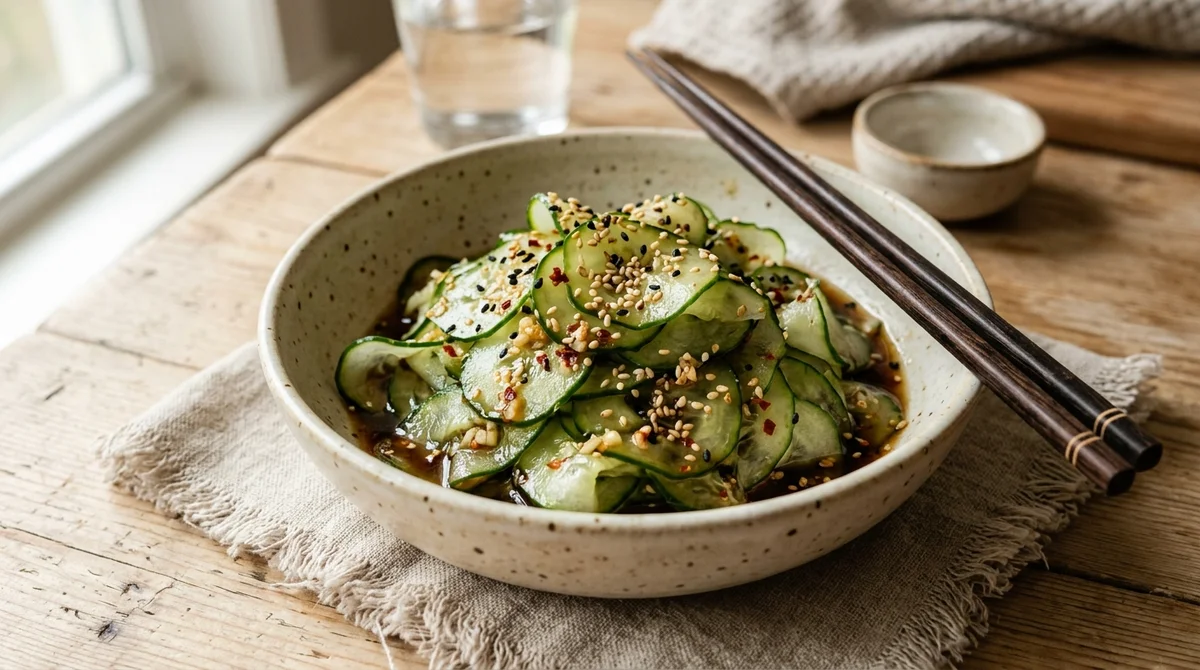 Foto referencial de Ensalada de pepino viral
