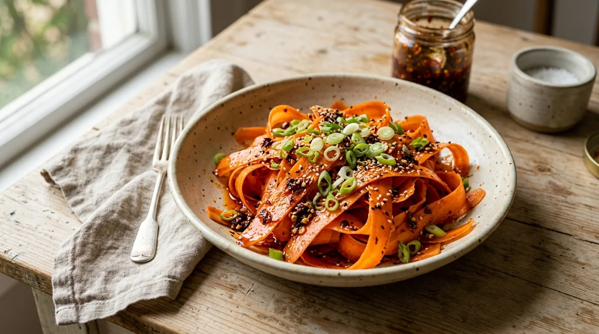 Foto referencial de Ensalada de zanahoria con aceite de chile