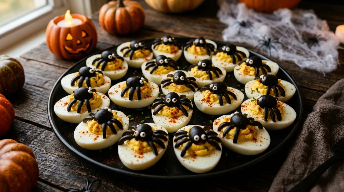 Foto referencial de Huevos rellenos de araña