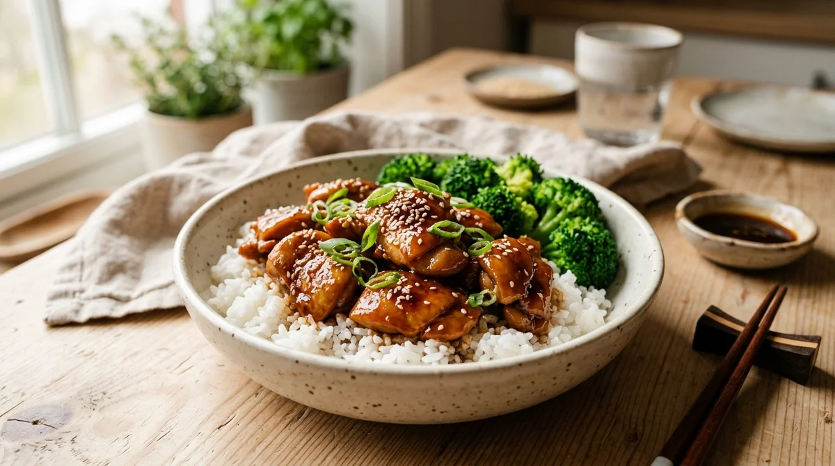 Foto referencial de Pollo teriyaki casero
