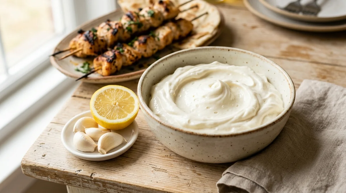 Foto referencial de Toum (salsa de ajo libanesa)